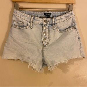 Light wash jean shorts